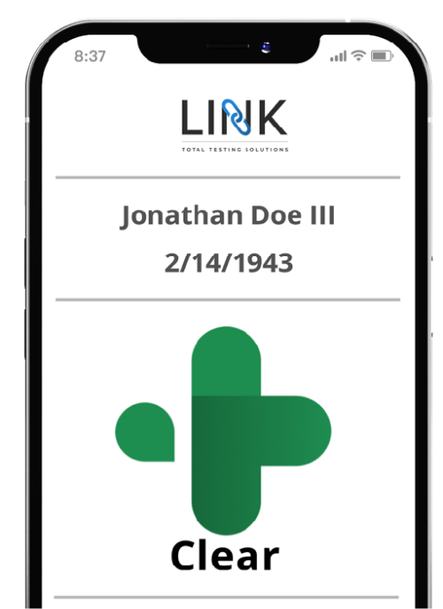 Link pass - Name and Birthdate info and Clear sign